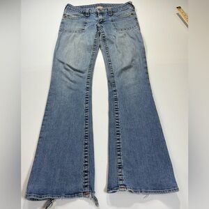 True Religion Low Rise Boot Cut Vintage Y2K Distressed Jeans